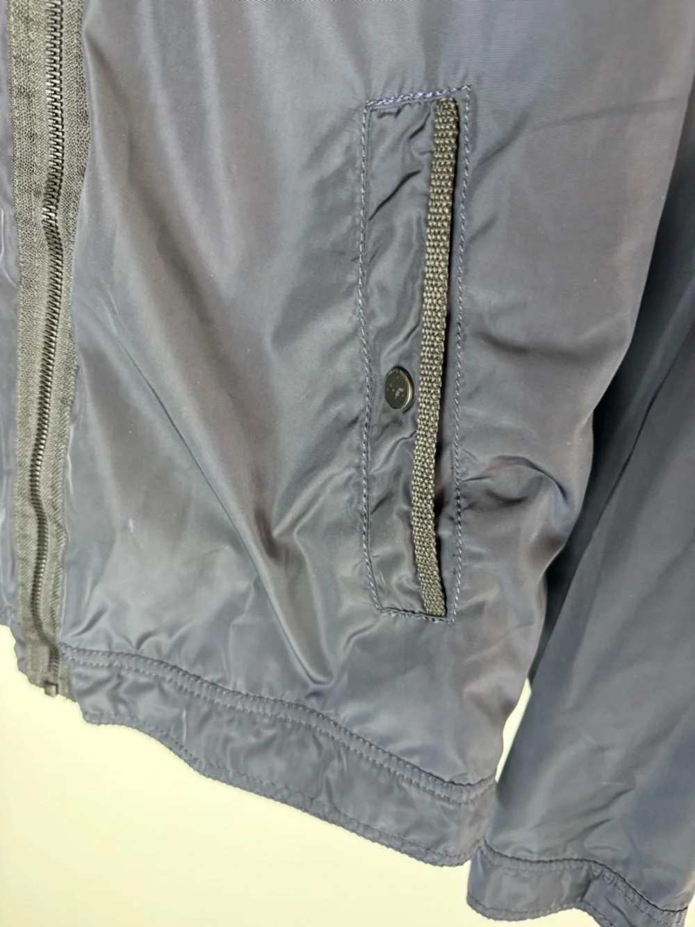 Zara Man Navy Lightweight Jacket Men’s Small Minimal Streetwear Zip Coat